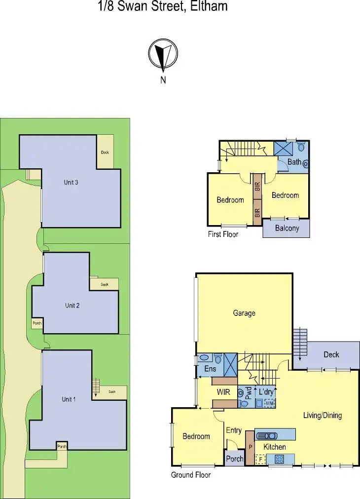 Floorplan of Homely townhouse listing, 1/8 Swan Street, Eltham VIC 3095