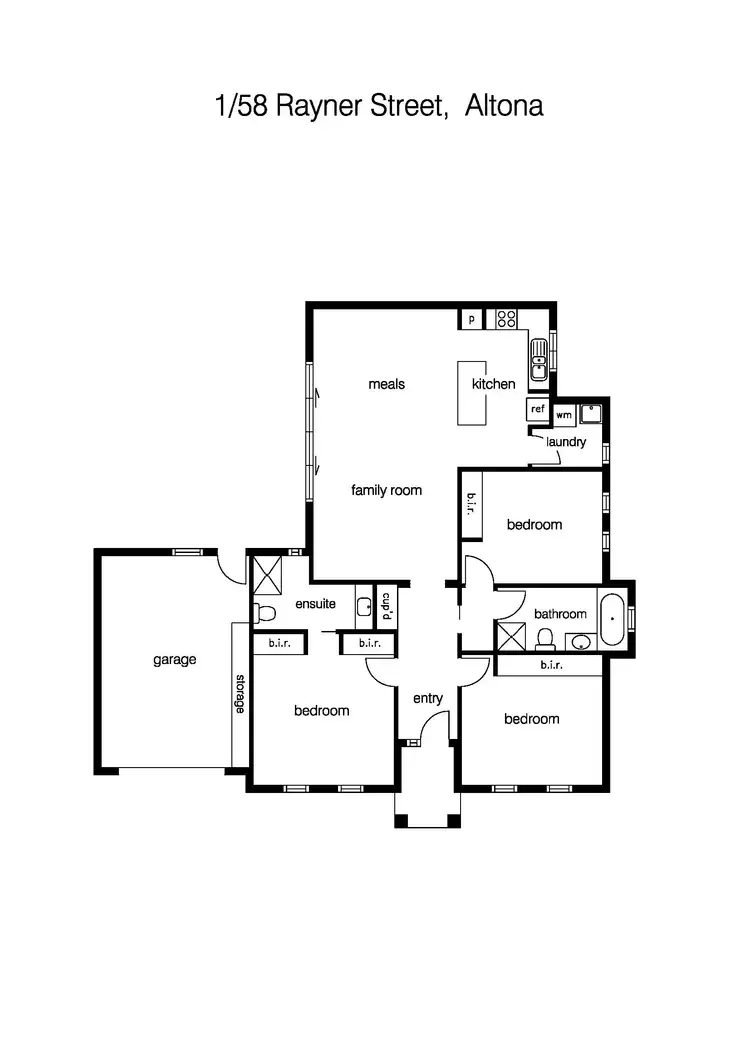 Floorplan of Homely unit listing, 1/58 Rayner Street, Altona VIC 3018