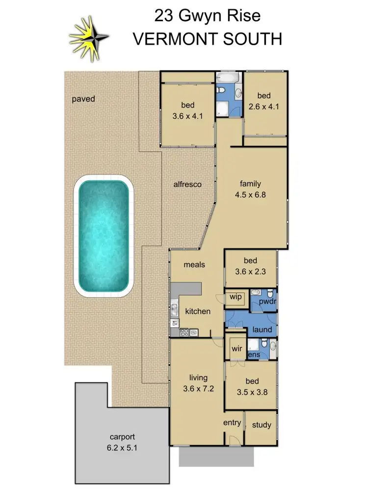Floorplan of Homely house listing, 23 Gwyn Rise, Vermont South VIC 3133