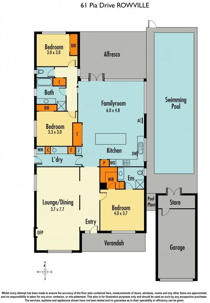 Floorplan of Homely house listing, 61 Pia Drive, Rowville VIC 3178
