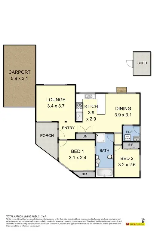 Floorplan of Homely unit listing, 2/179 Hall Street, Sunshine West VIC 3020