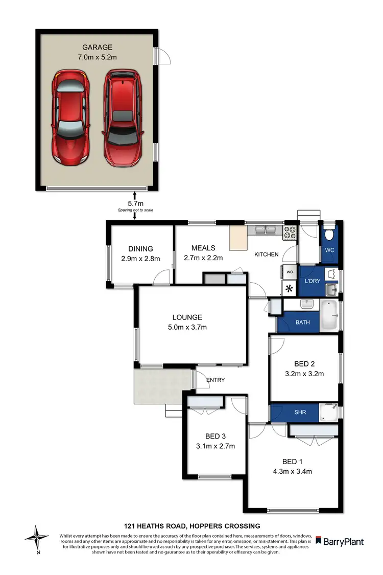 Floorplan of Homely house listing, 121 Heaths Road, Hoppers Crossing VIC 3029