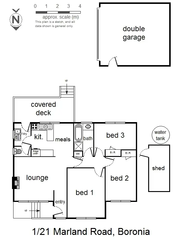 Floorplan of Homely house listing, 1/21 Marland Road, Boronia VIC 3155