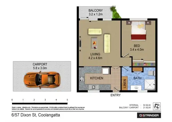 Floorplan of Homely unit listing, 6/57 Dixon Street - Jakamun Lodge, Coolangatta QLD 4225