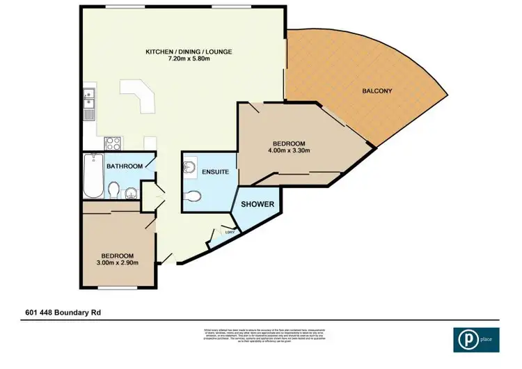 Floorplan of Homely unit listing, 601/448 Boundary Street, Spring Hill QLD 4000