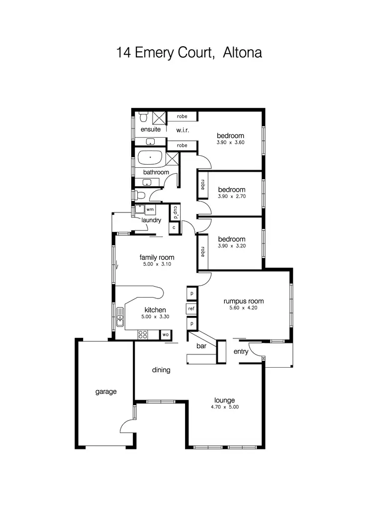 Floorplan of Homely house listing, 14 Emery Court, Altona VIC 3018