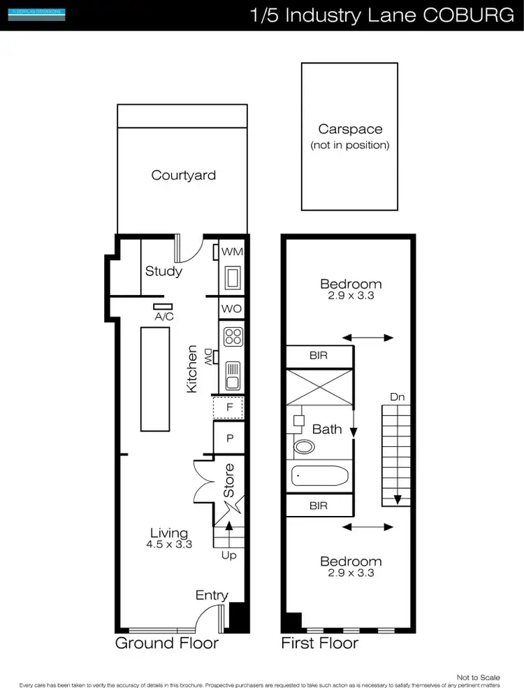 Floorplan of Homely townhouse listing, 1/5 Industry Lane, Coburg VIC 3058