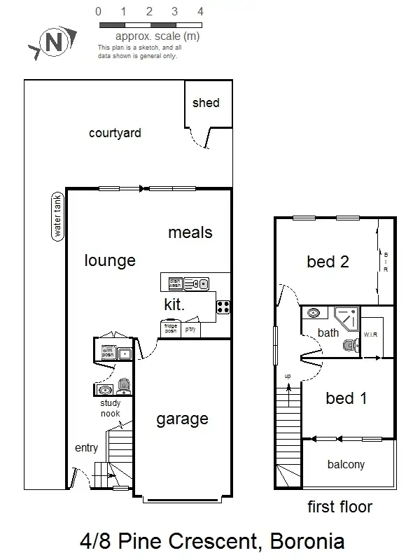 Floorplan of Homely unit listing, 4/8 Pine Crescent, Boronia VIC 3155