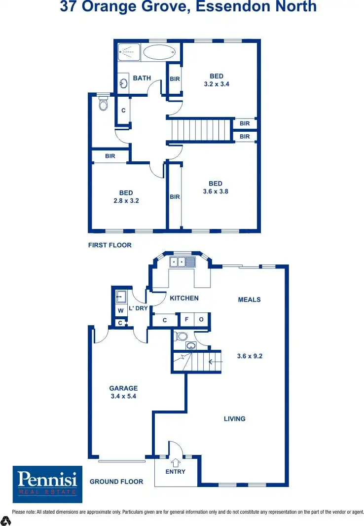 Floorplan of Homely townhouse listing, 37 Orange Grove, Essendon North VIC 3041