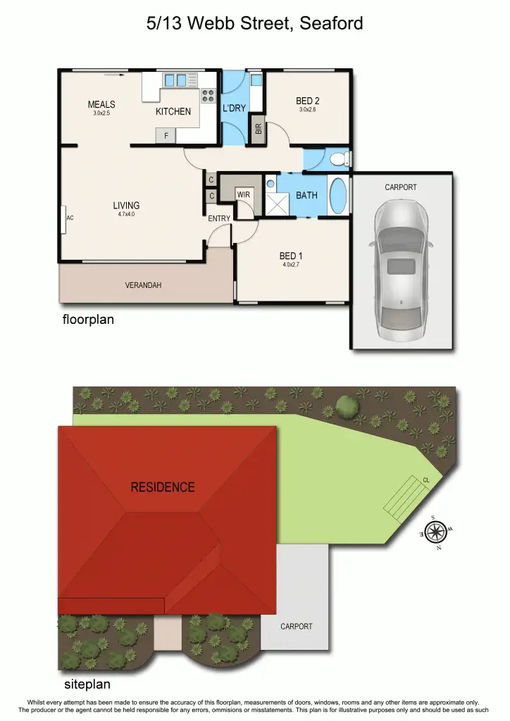 Floorplan of Homely unit listing, 5/13 Webb Street, Seaford VIC 3198