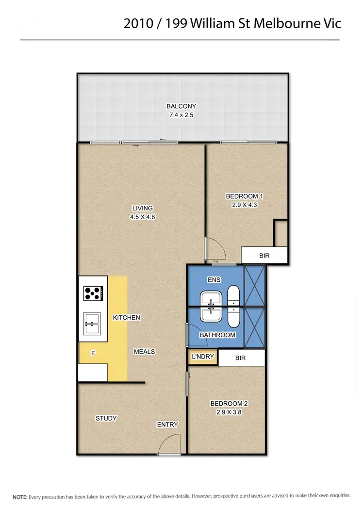 Floorplan of Homely apartment listing, 2010/199 William Street, Melbourne VIC 3000
