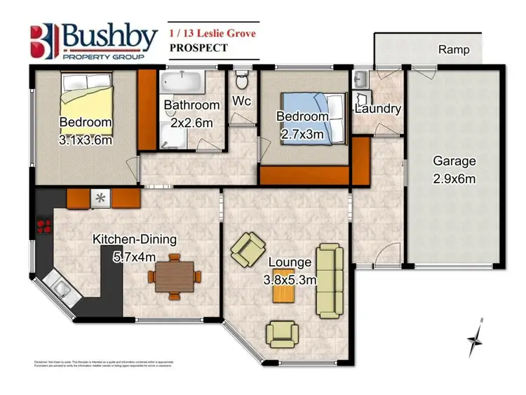 Floorplan of Homely unit listing, 1/13 Leslie Grove, Prospect Vale TAS 7250