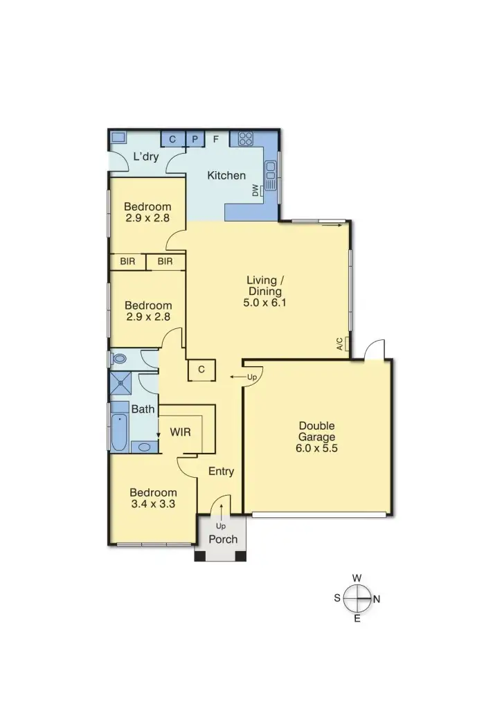 Floorplan of Homely unit listing, 1/10 Kingfisher Court, Hastings VIC 3915