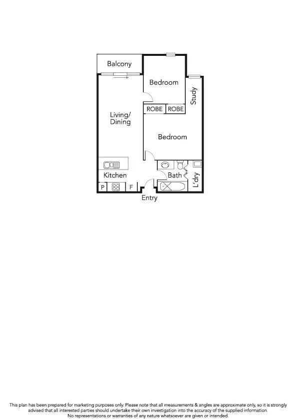 Floorplan of Homely apartment listing, D312/52 Nott Street, Port Melbourne VIC 3207