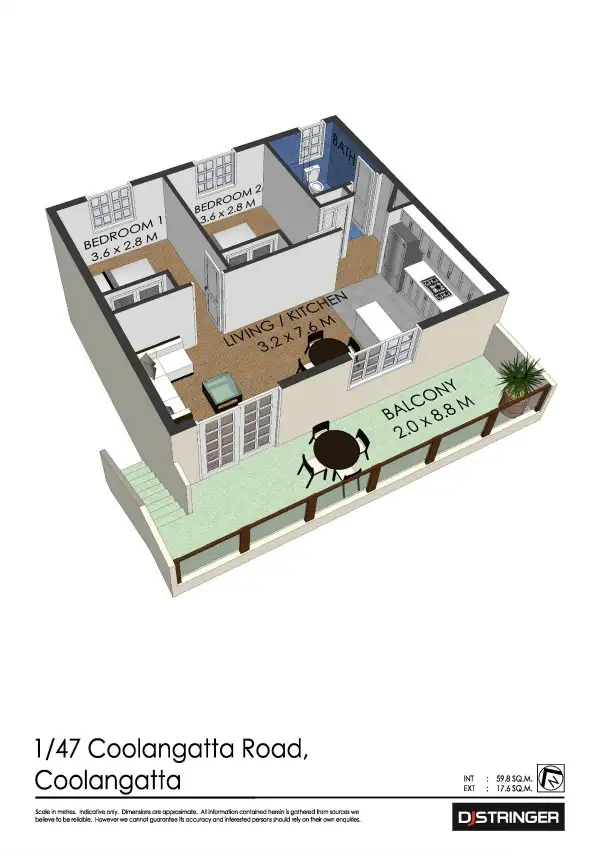 Floorplan of Homely unit listing, 1/47 Coolangatta Road 'Tamworth Court', Kirra QLD 4225