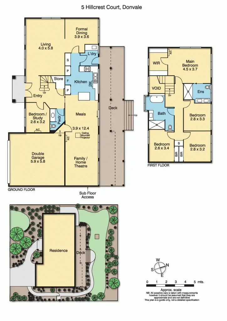 Floorplan of Homely house listing, 5 Hillcrest Court, Donvale VIC 3111