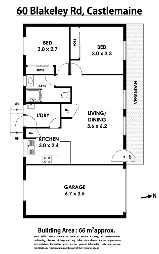 Floorplan of Homely house listing, 1/60 Blakeley Road, Castlemaine VIC 3450