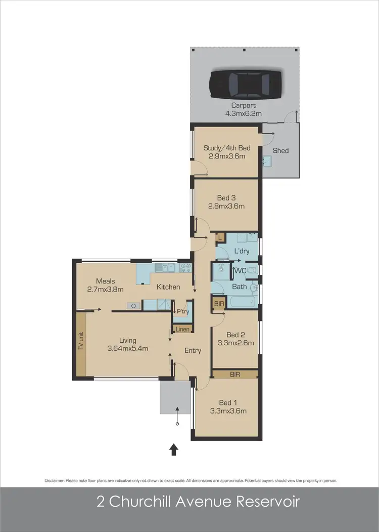 Floorplan of Homely house listing, 2 Churchill Avenue, Reservoir VIC 3073