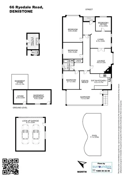 Floorplan of Homely house listing, 66 Ryedale Road, Denistone NSW 2114