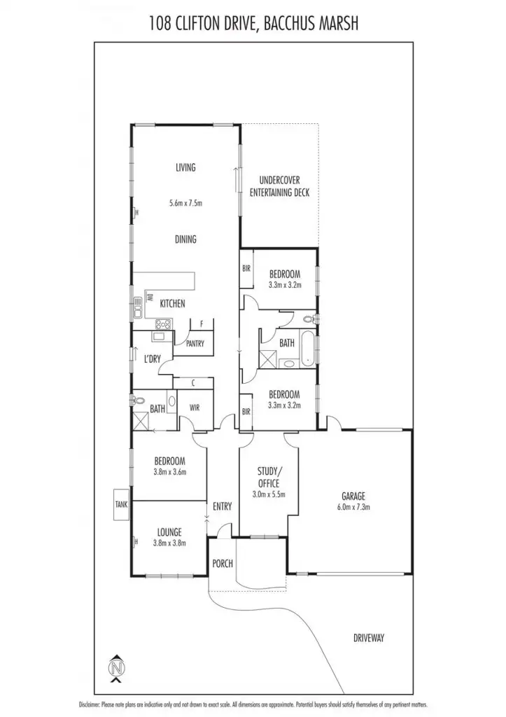 Floorplan of Homely house listing, 108 Clifton Drive, Bacchus Marsh VIC 3340