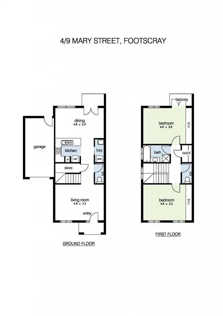 Floorplan of Homely townhouse listing, 4/9 Mary Street, Footscray VIC 3011