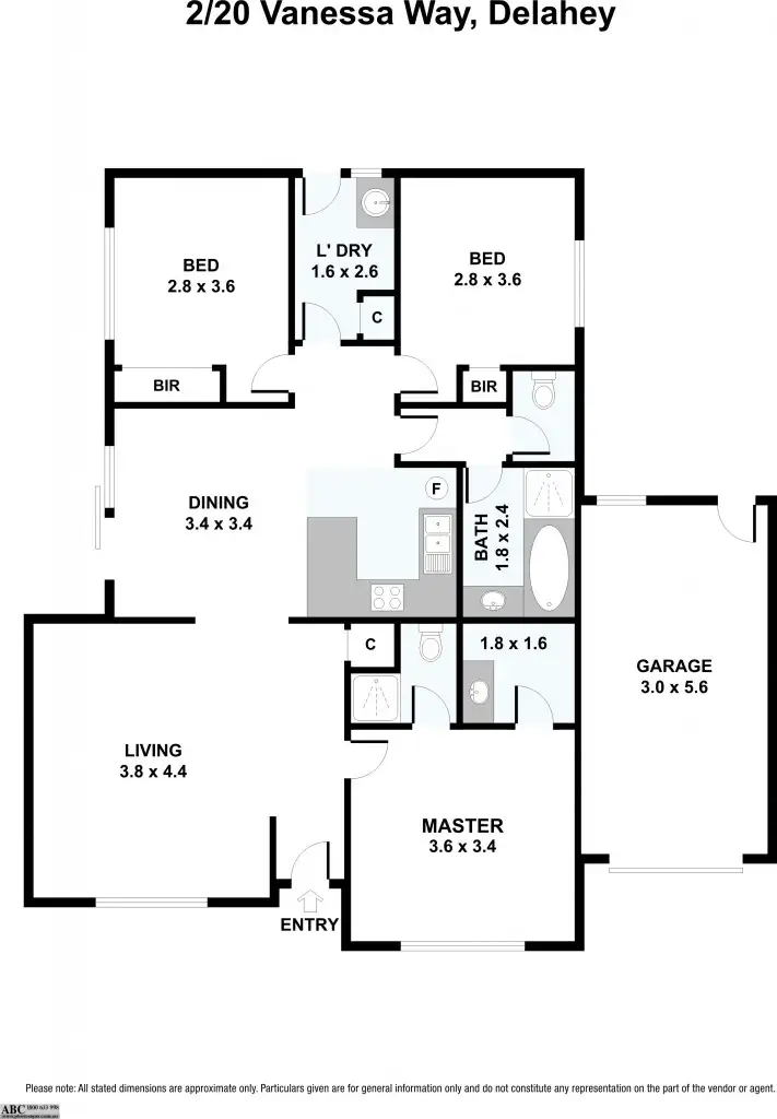 Floorplan of Homely unit listing, 2/20 Vanessa Way, Delahey VIC 3037