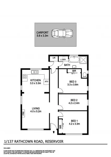 Floorplan of Homely house listing, 1/137 Rathcown Road, Reservoir VIC 3073