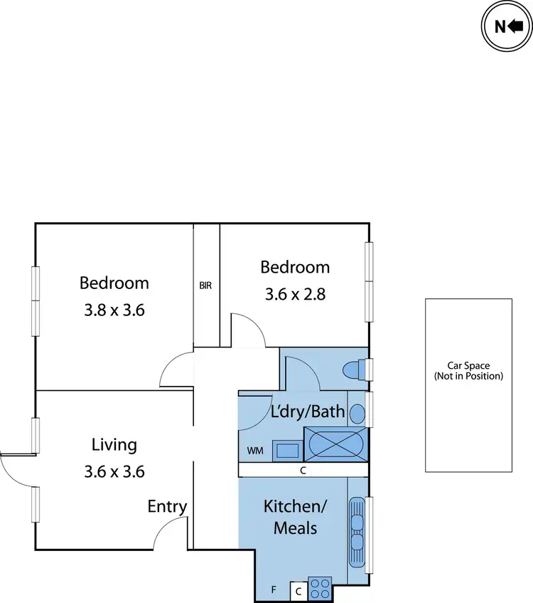 Floorplan of Homely unit listing, 2/15 Kingsville Street, Kingsville VIC 3012