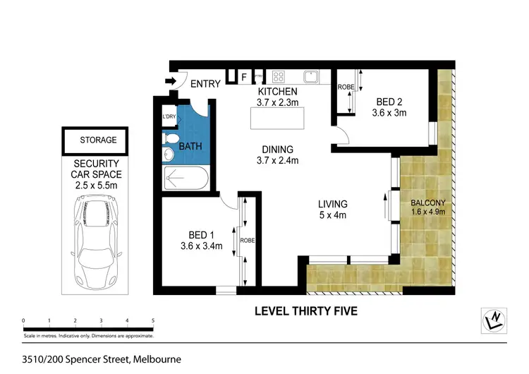 Floorplan of Homely apartment listing, 3510/200 Spencer Street, Melbourne VIC 3000