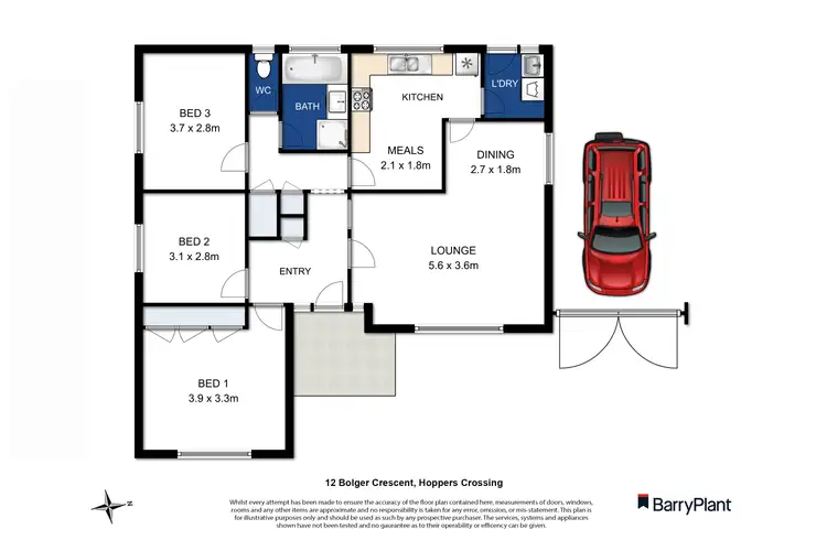 Floorplan of Homely house listing, 12 Bolger Crescent, Hoppers Crossing VIC 3029