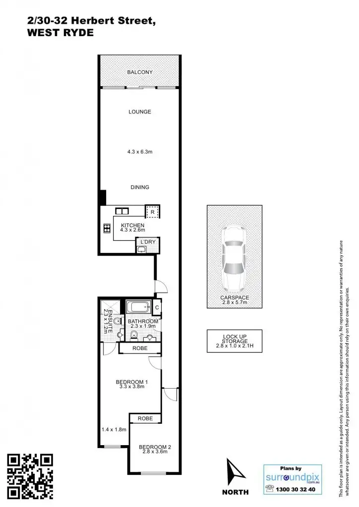 Floorplan of Homely apartment listing, 2/30-32 Herbert Street, West Ryde NSW 2114