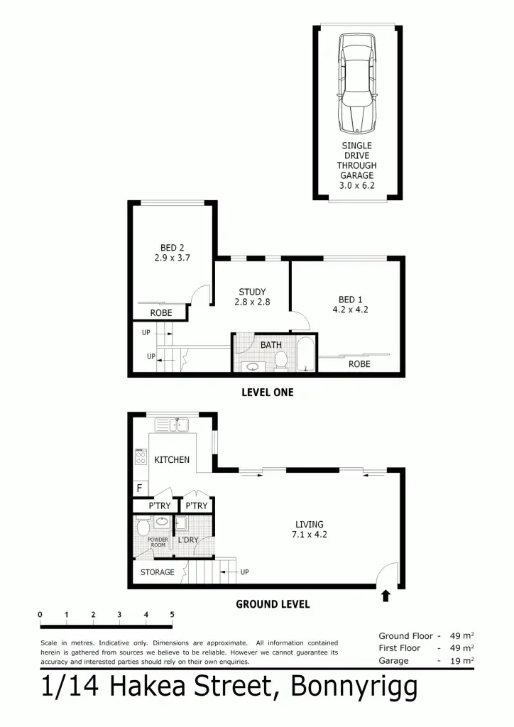 Floorplan of Homely townhouse listing, 1/14 Hakea St, Bonnyrigg NSW 2177