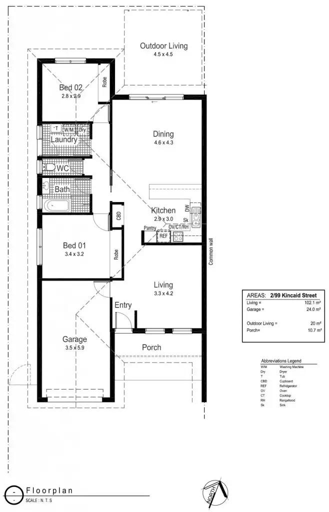 Floorplan of Homely unit listing, 2/99 Kincaid Street, Wagga Wagga NSW 2650