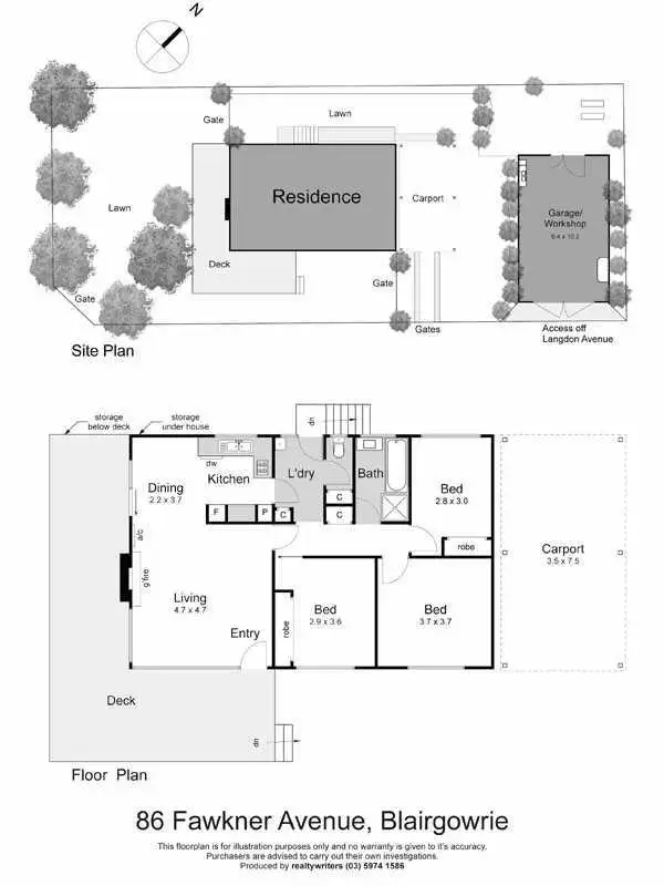 Floorplan of Homely house listing, 86 Fawkner Avenue, Blairgowrie VIC 3942