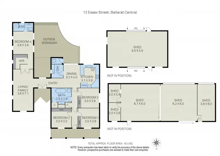 Floorplan of Homely house listing, 13 Essex Street, Ballarat Central VIC 3350