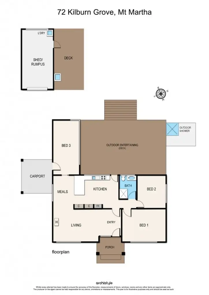 Floorplan of Homely house listing, 72 Kilburn Grove, Mount Martha VIC 3934