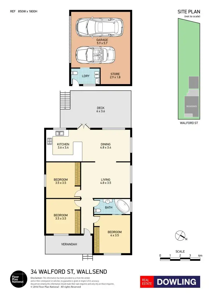 Floorplan of Homely house listing, 34 Walford Street, Wallsend NSW 2287