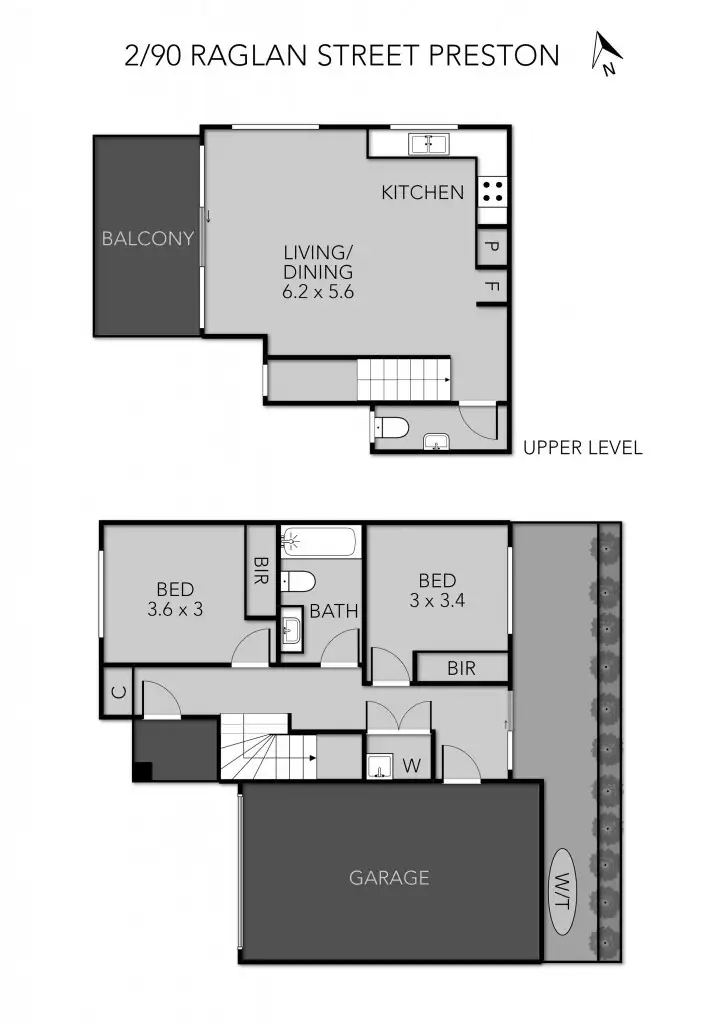 Floorplan of Homely townhouse listing, 2/90 Raglan Street, Preston VIC 3072