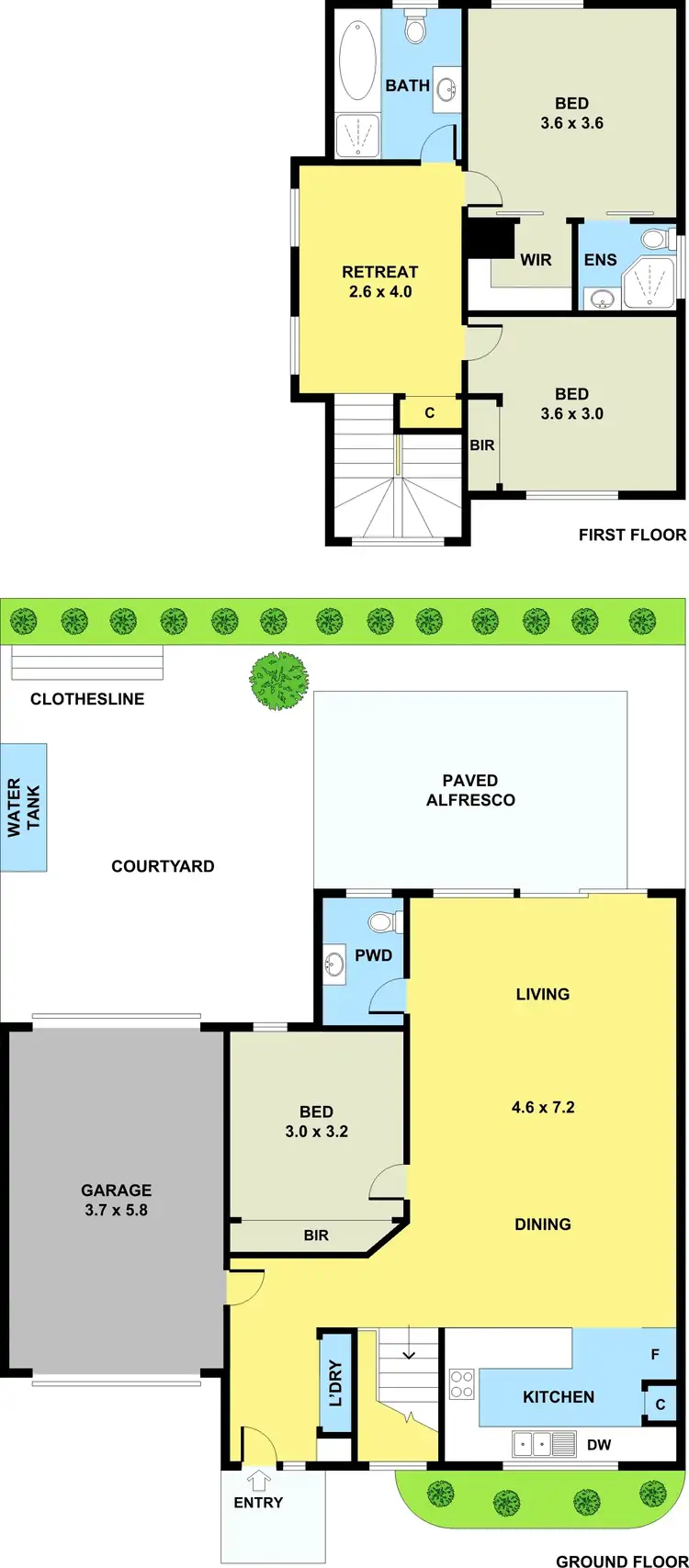 Floorplan of Homely townhouse listing, 2/2 Lavender Street, Ringwood VIC 3134