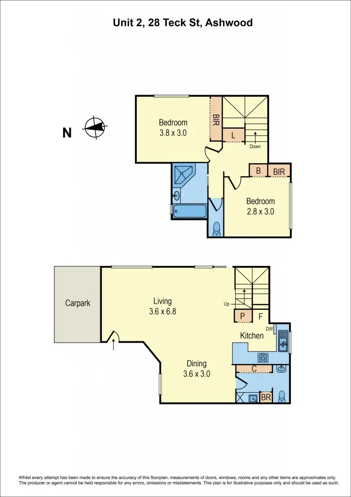 Floorplan of Homely townhouse listing, 2/28 Teck Street, Ashwood VIC 3147