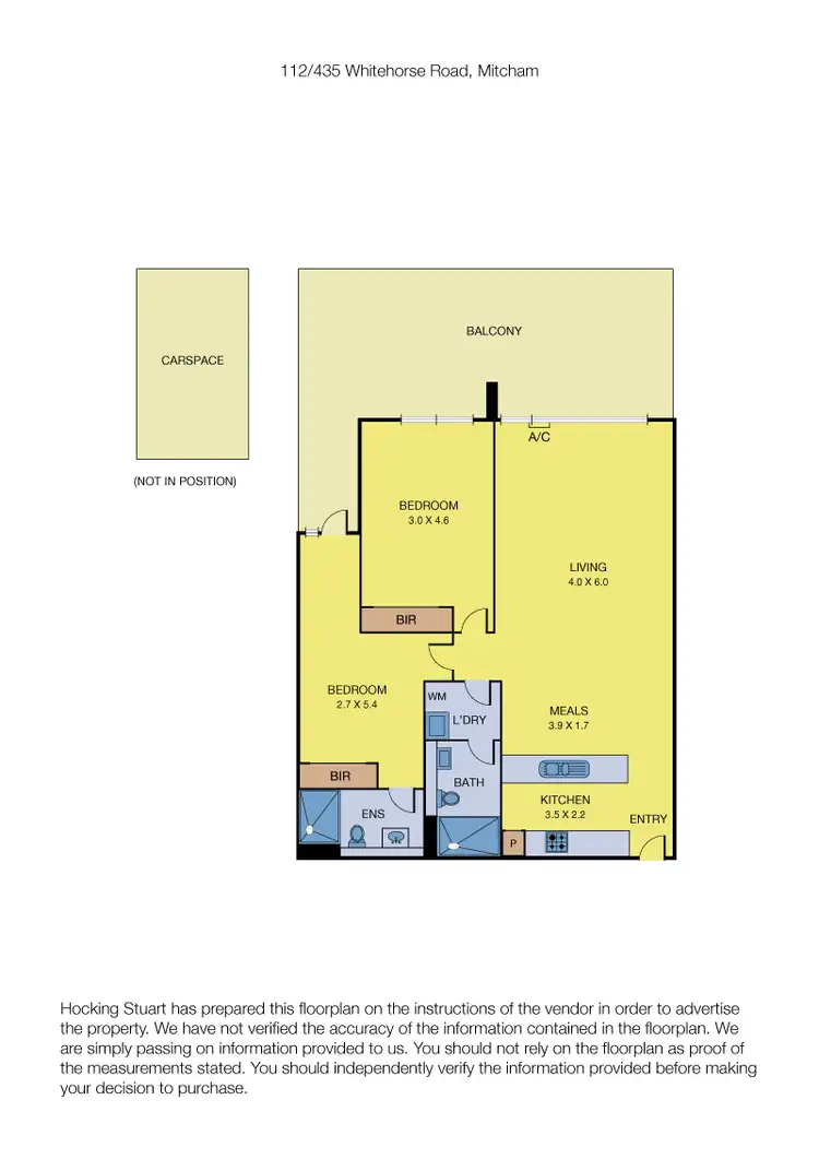 Floorplan of Homely apartment listing, 112/435 Whitehorse Road, Mitcham VIC 3132
