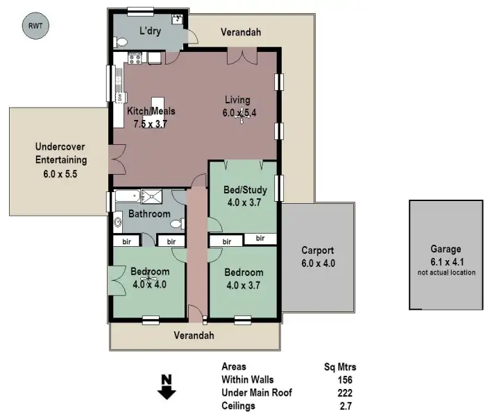Floorplan of Homely house listing, 1/15 Gardenia Drive, Woodside SA 5244