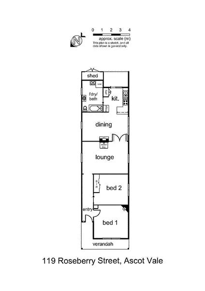 Floorplan of Homely house listing, 119 Roseberry Street, Ascot Vale VIC 3032