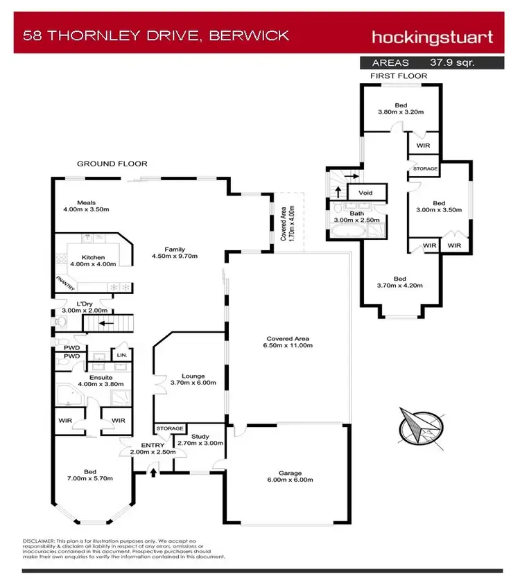 Floorplan of Homely house listing, 58 Thornley Drive, Berwick VIC 3806