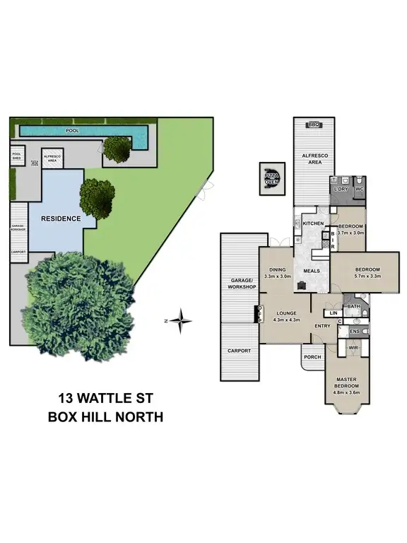 Floorplan of Homely house listing, 13 Wattle Street, Box Hill North VIC 3129