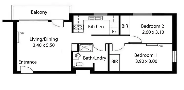 Floorplan of Homely unit listing, 23/3 Broadway, Glenelg South SA 5045