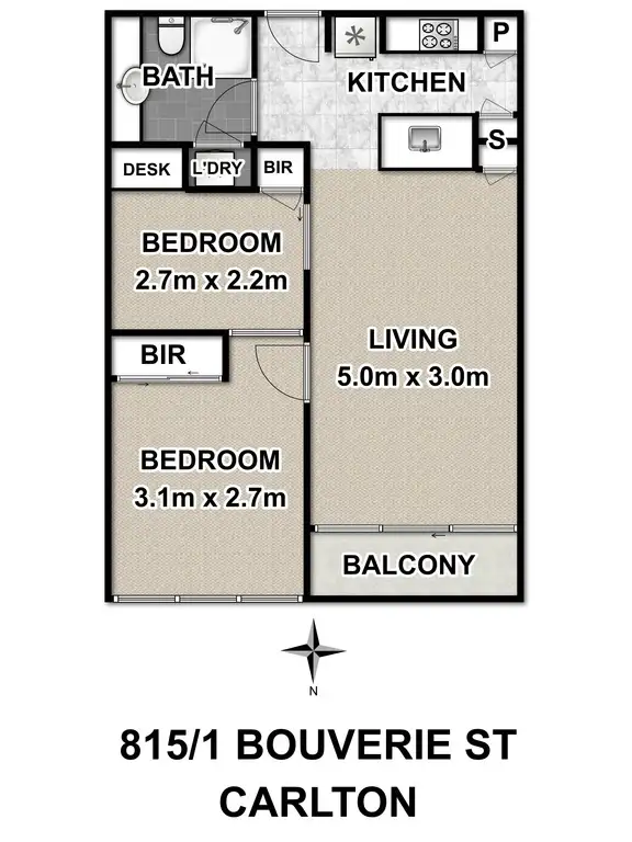 Floorplan of Homely apartment listing, 815/1 Bouverie Street, Carlton VIC 3053