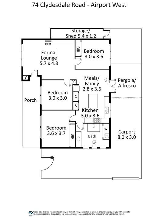 Floorplan of Homely house listing, 74 Clydesdale Road, Airport West VIC 3042
