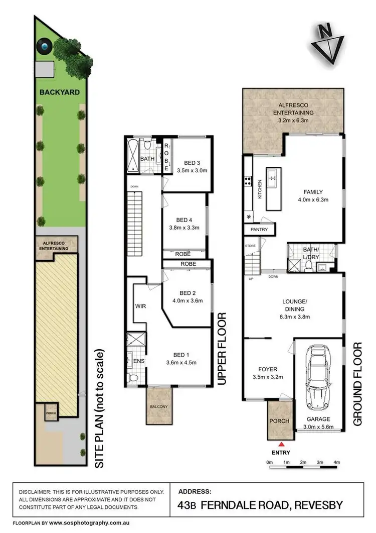 Floorplan of Homely semi-detached listing, 43B Ferndale Road, Revesby NSW 2212
