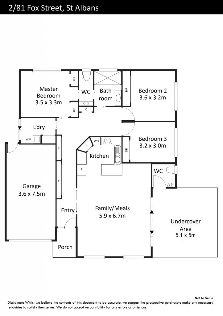 Floorplan of Homely unit listing, 2/81 Fox Street, St Albans VIC 3021